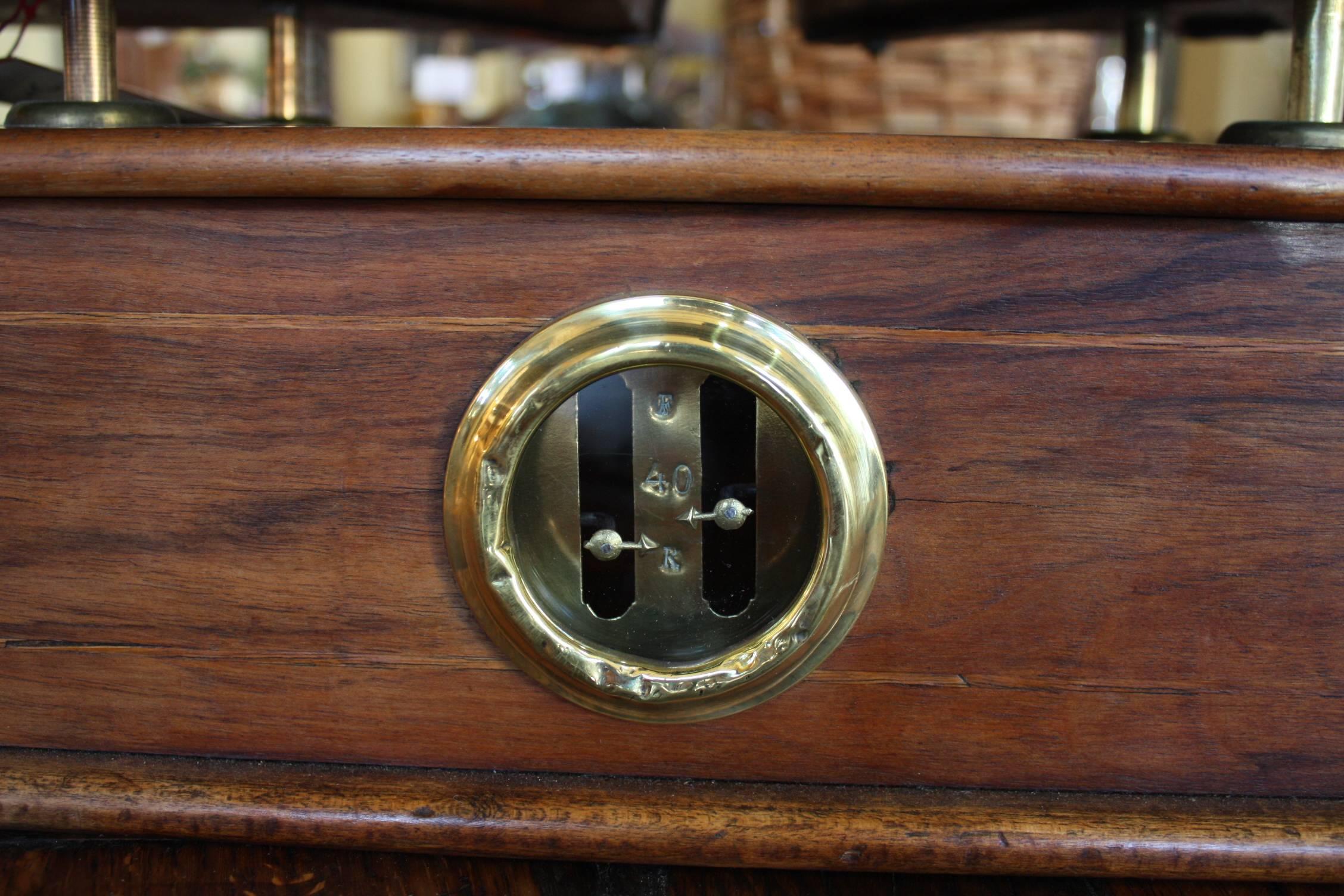 French 19th century, double-sided merchants scale with oval windows front and back.