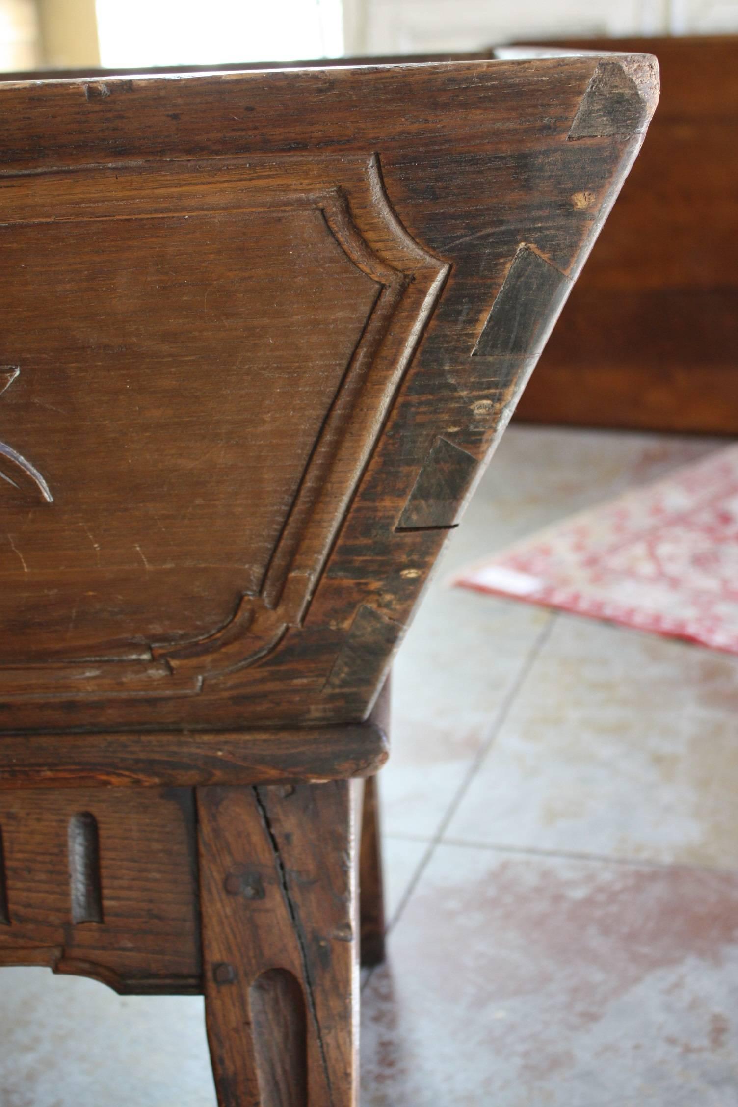 French Country Walnut Petrin, or Dough Bin/ Coffee Table 4