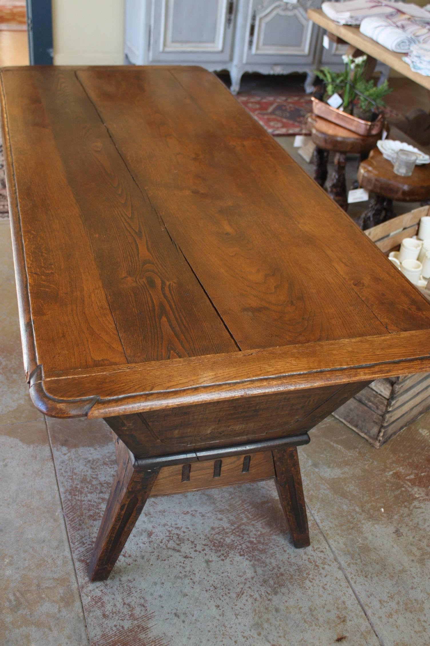 French Country Walnut Petrin, or Dough Bin/ Coffee Table In Good Condition In Fairhope, AL