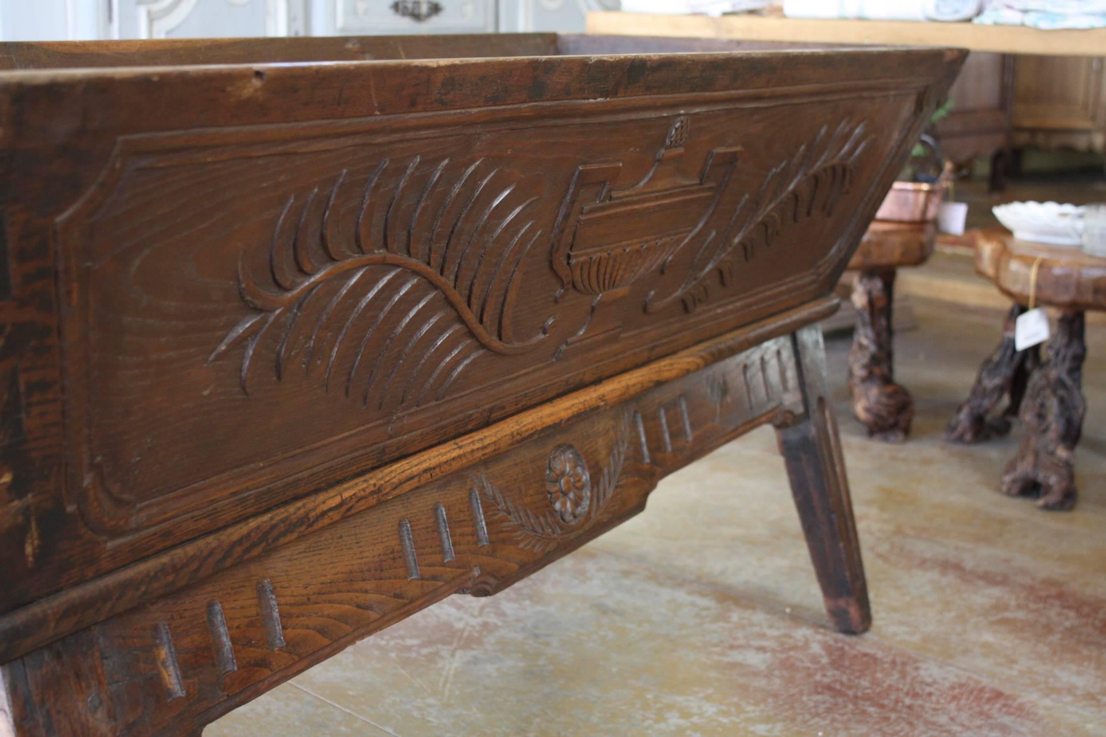French Country Walnut Petrin, or Dough Bin/ Coffee Table 2