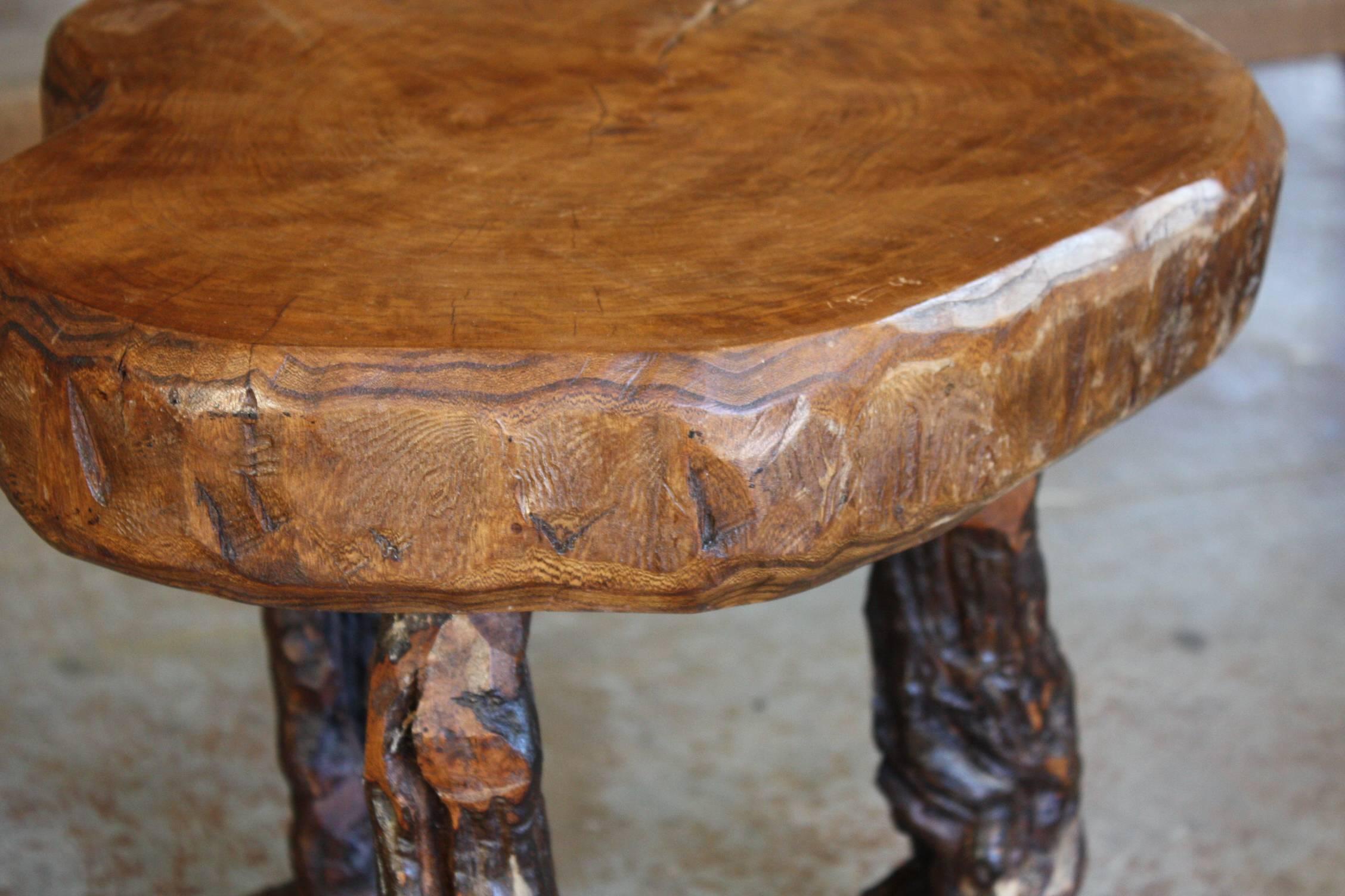 20th Century French Grape Vine Wood Stool