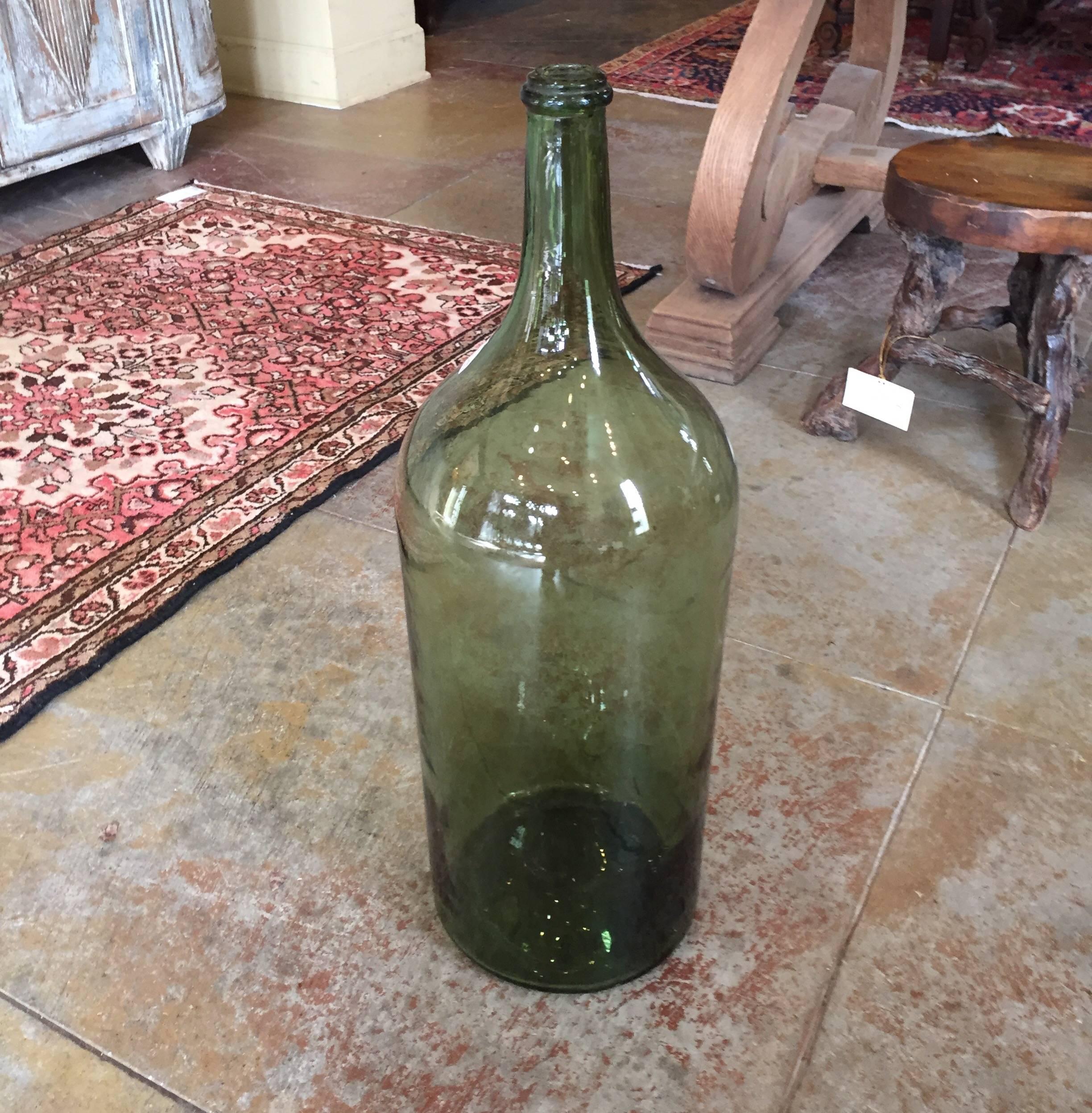 20th Century Antique French Handblown Wine Bottle