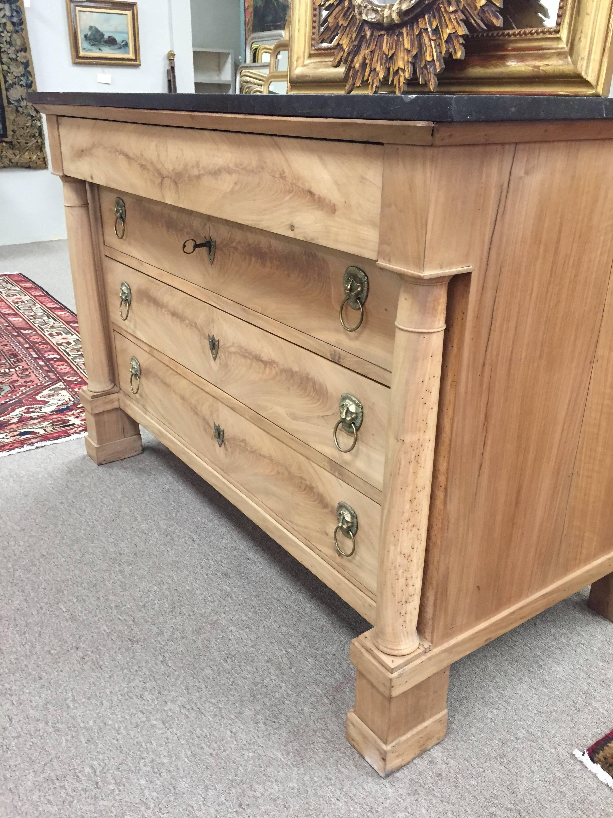 19th Century French Empire Commode in Bleached Walnut 3