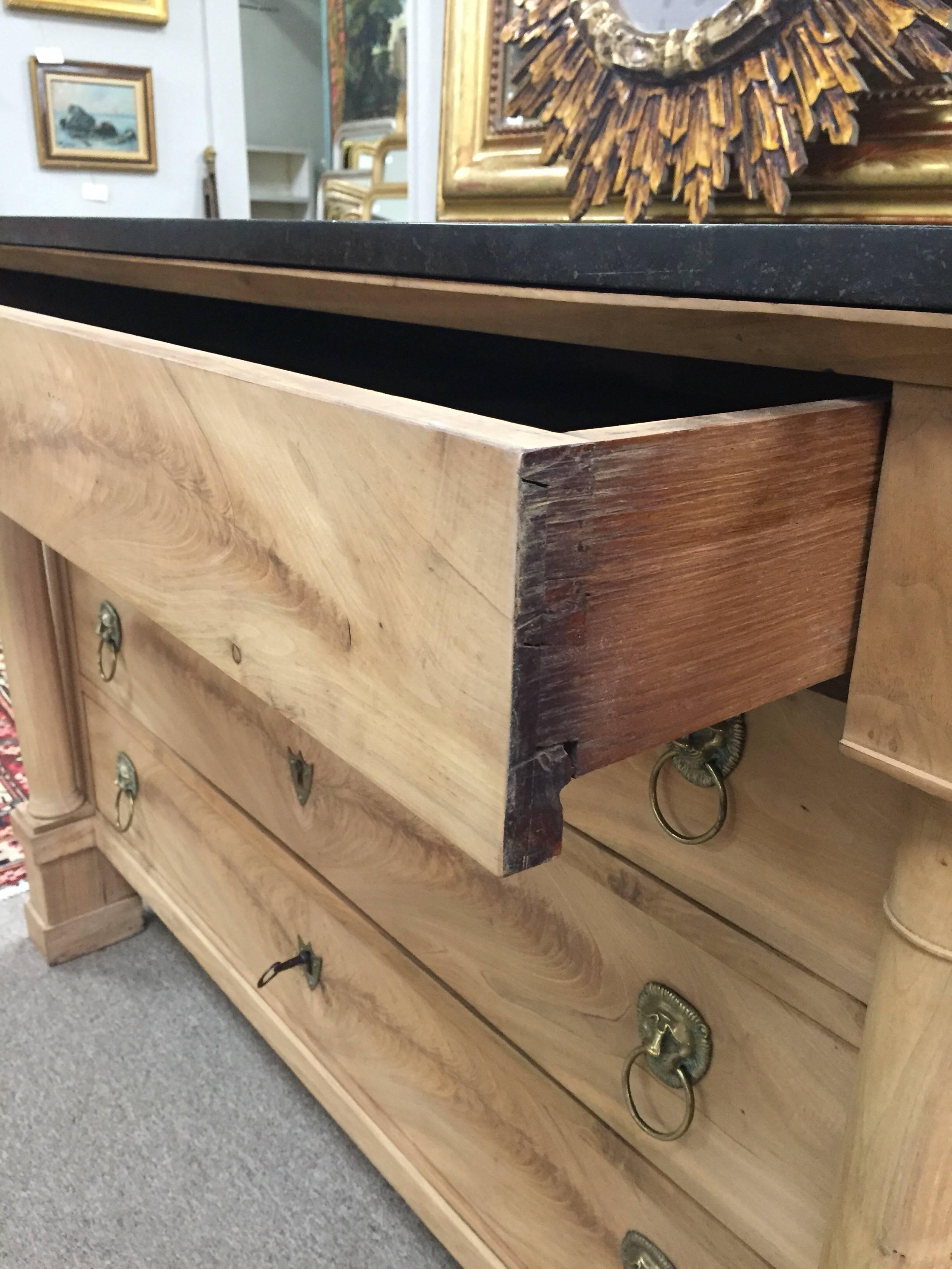 19th Century French Empire Commode in Bleached Walnut 6