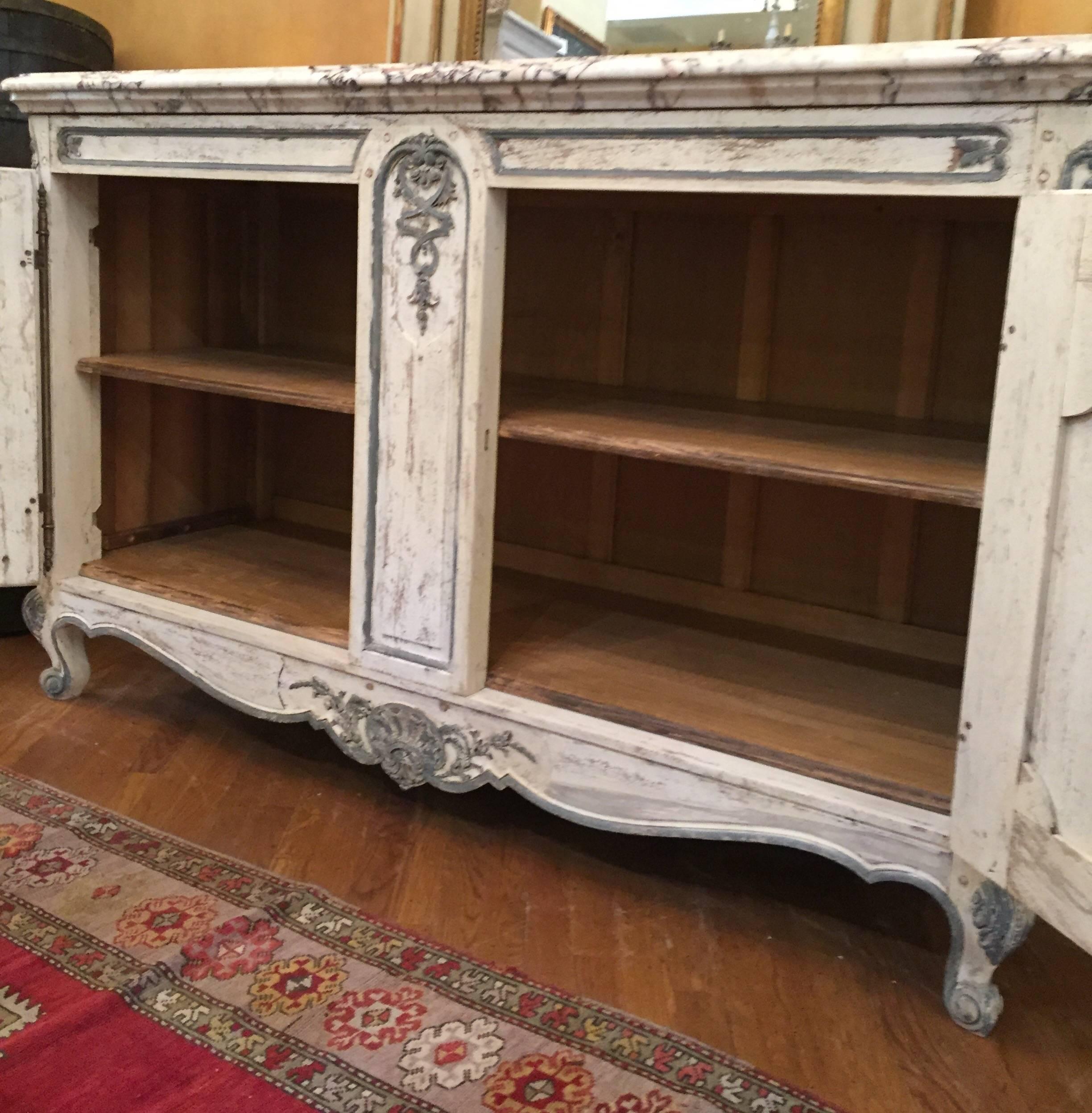 Painted French Buffet with Marble Top 4