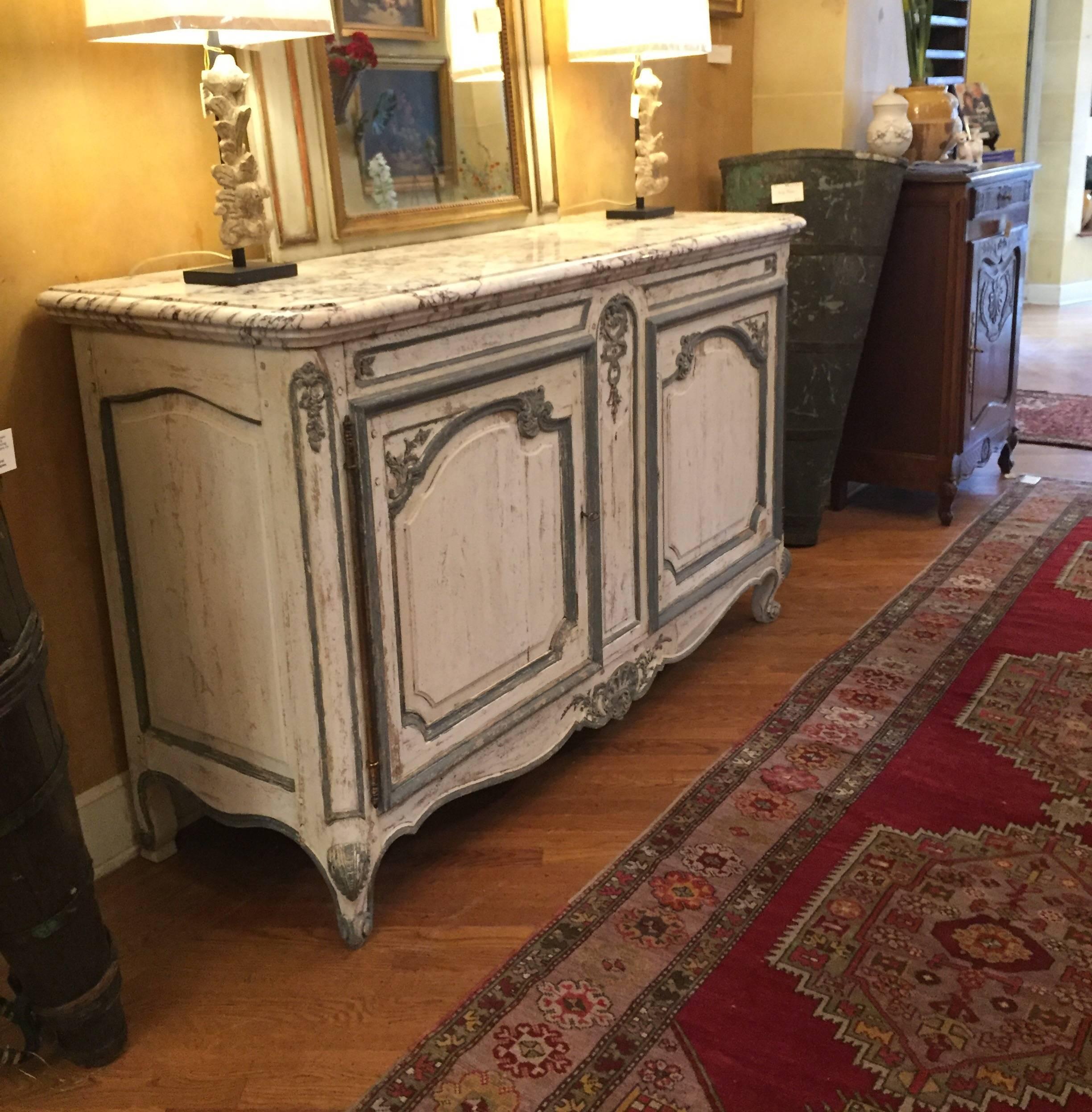 Painted French Buffet with Marble Top 5
