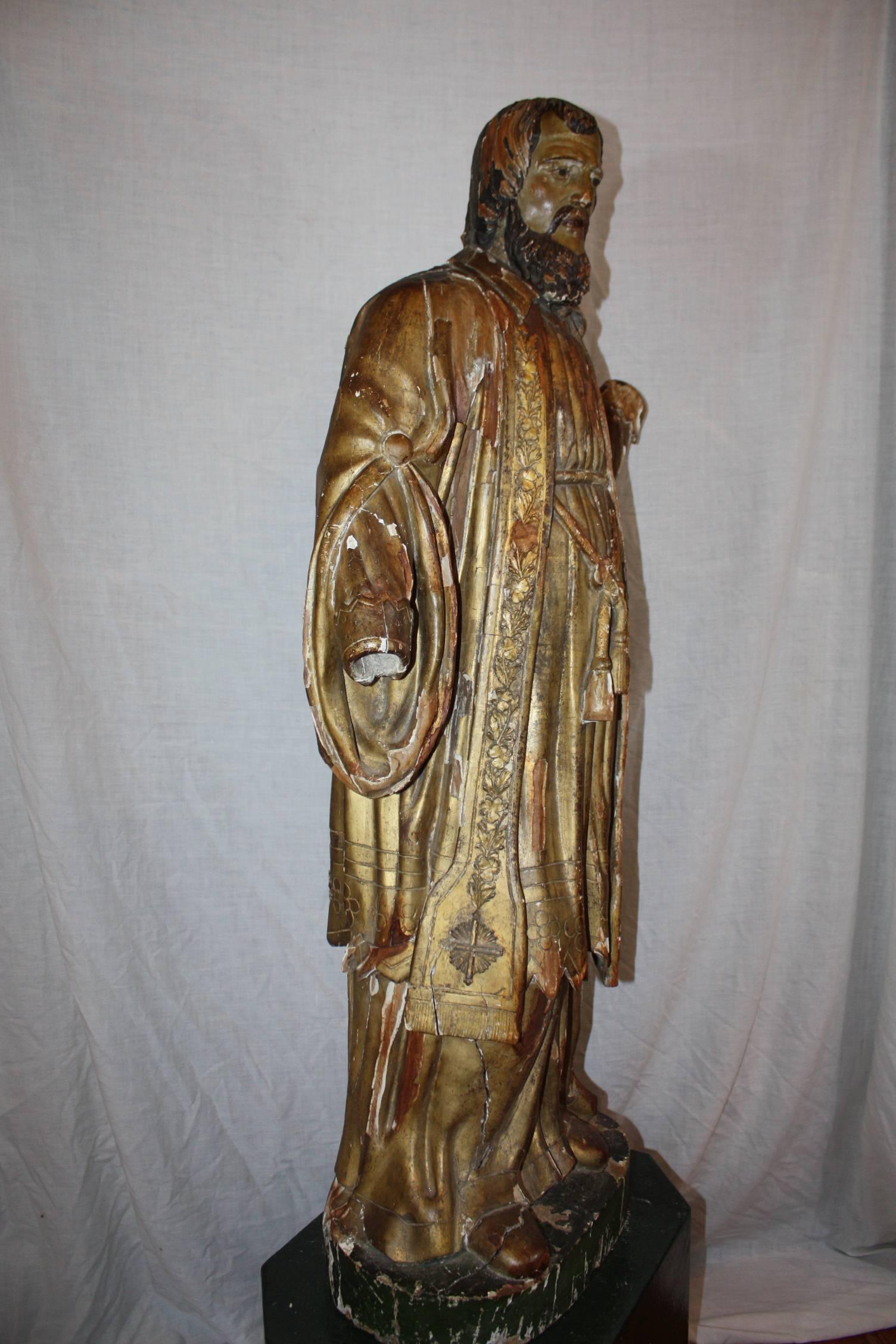 18th Century French Religious Carving In Good Condition For Sale In Fairhope, AL