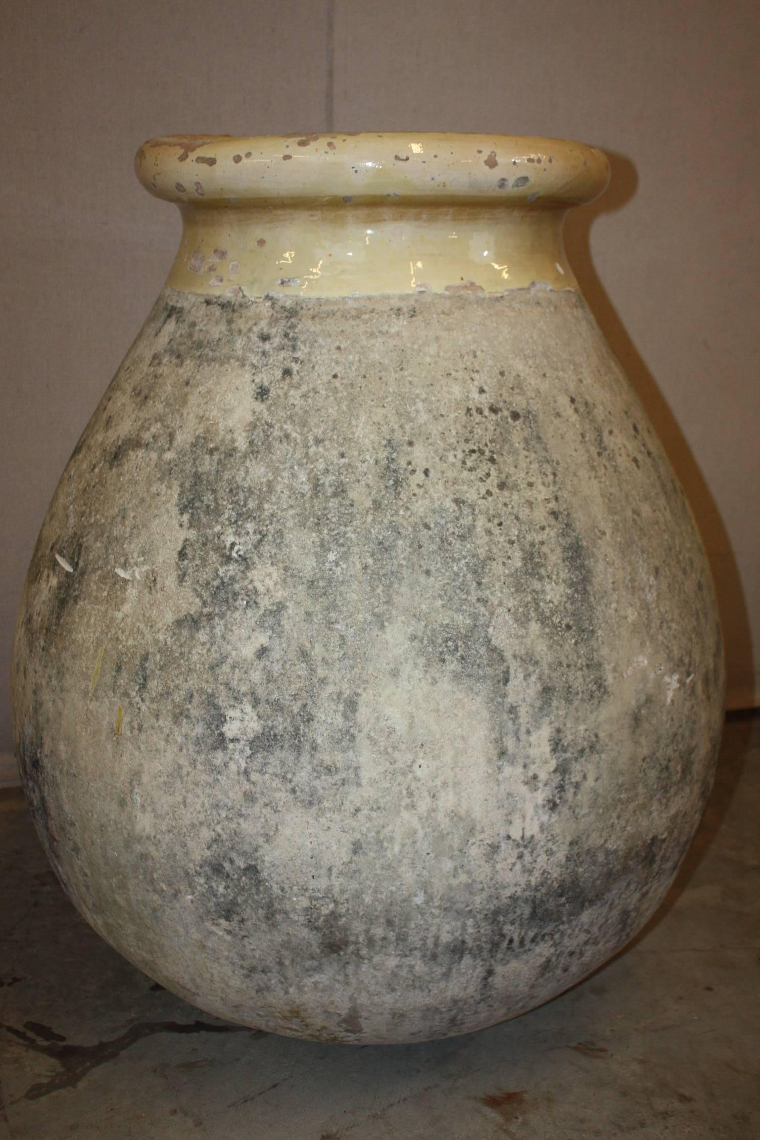 French Early 19th Century Biot Olive Jar