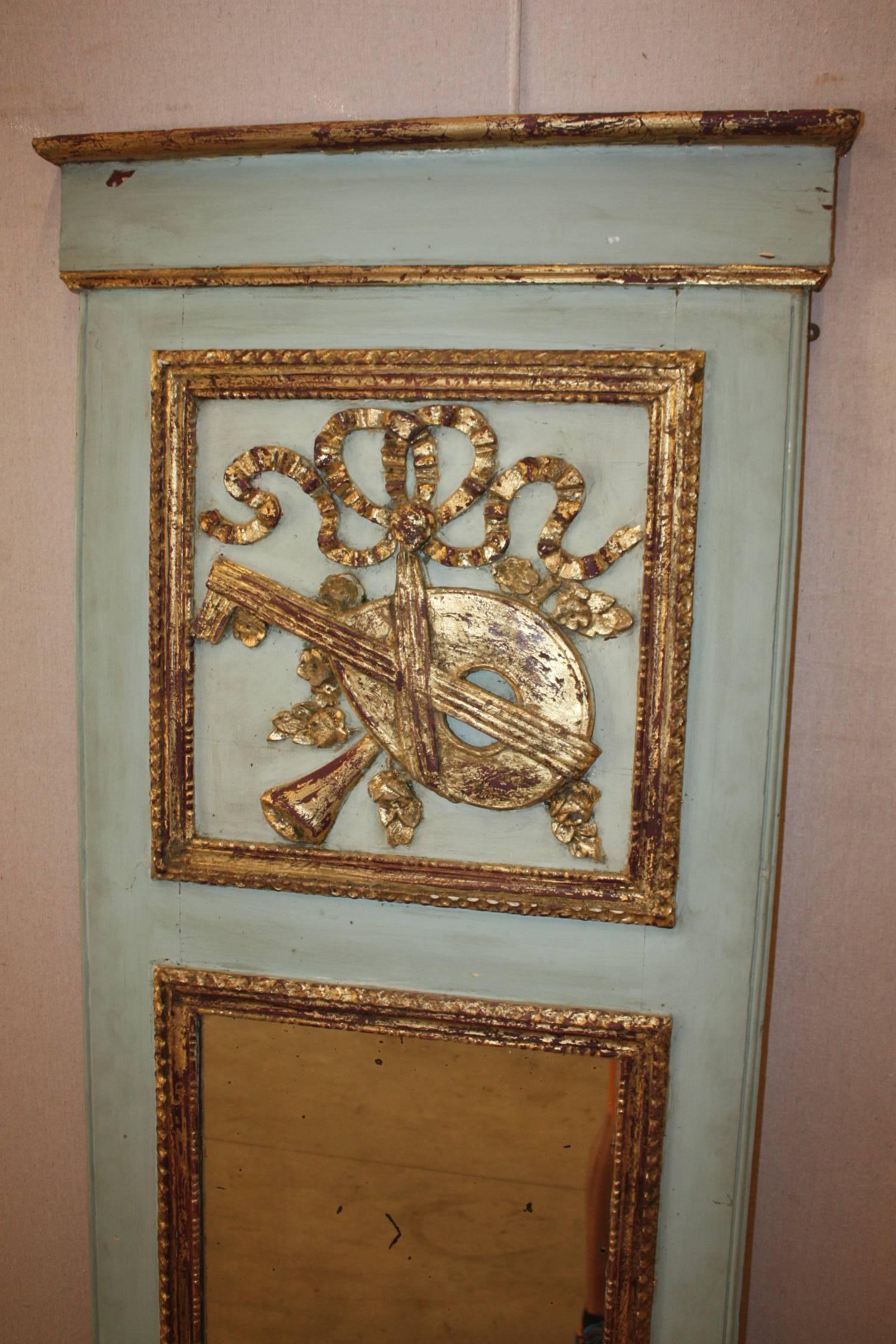 Painted Louis XVI Trumeau Mirror