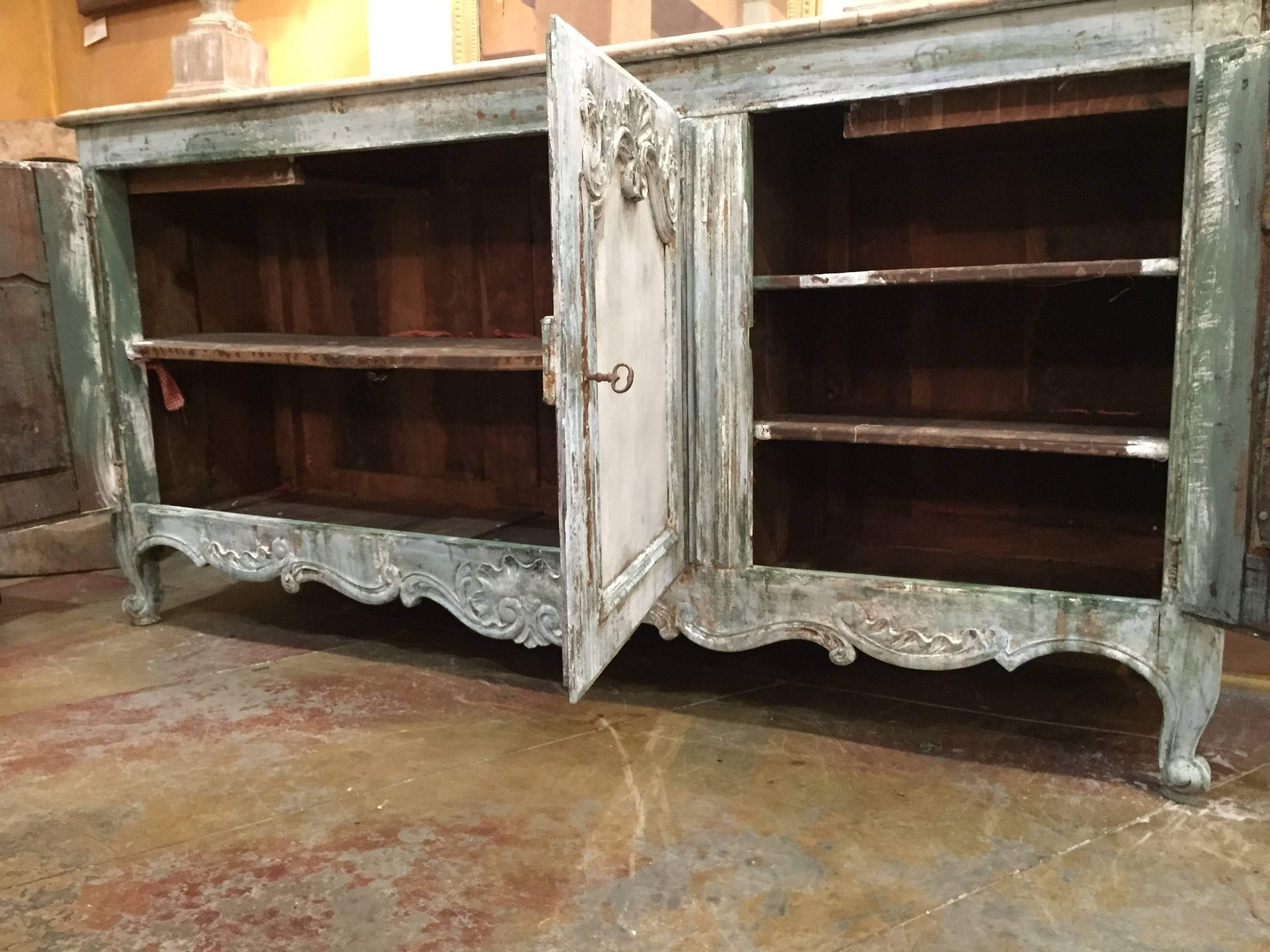 French Provencal 19th Century Painted Enfilade Buffet 5
