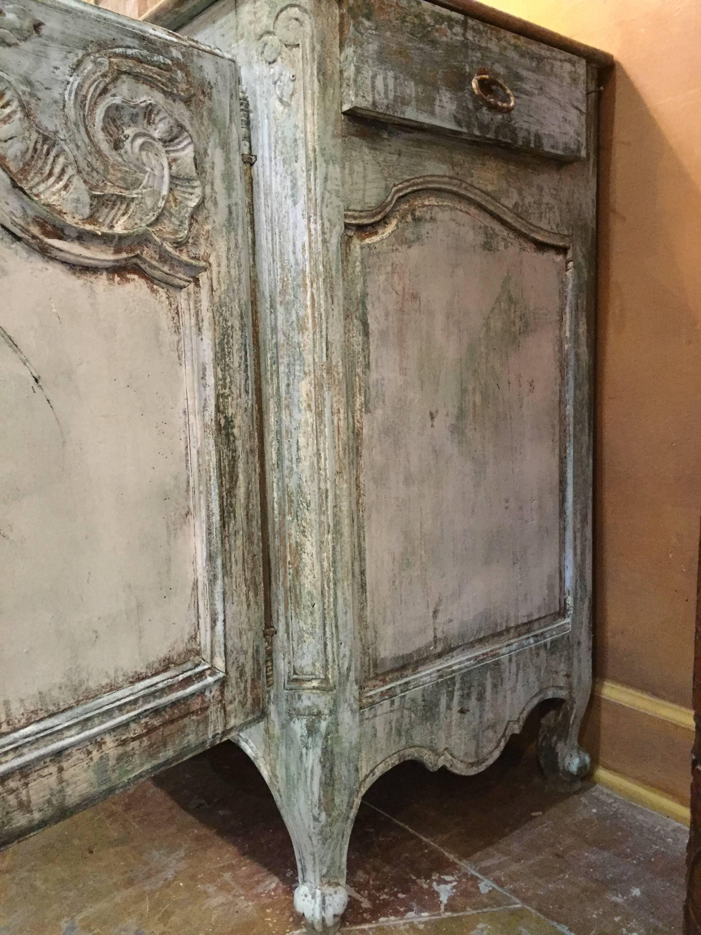 French Provencal 19th Century Painted Enfilade Buffet 4