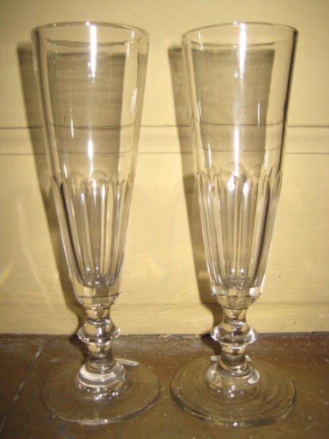 19th Century French Handblown Champagne Glasses For Sale