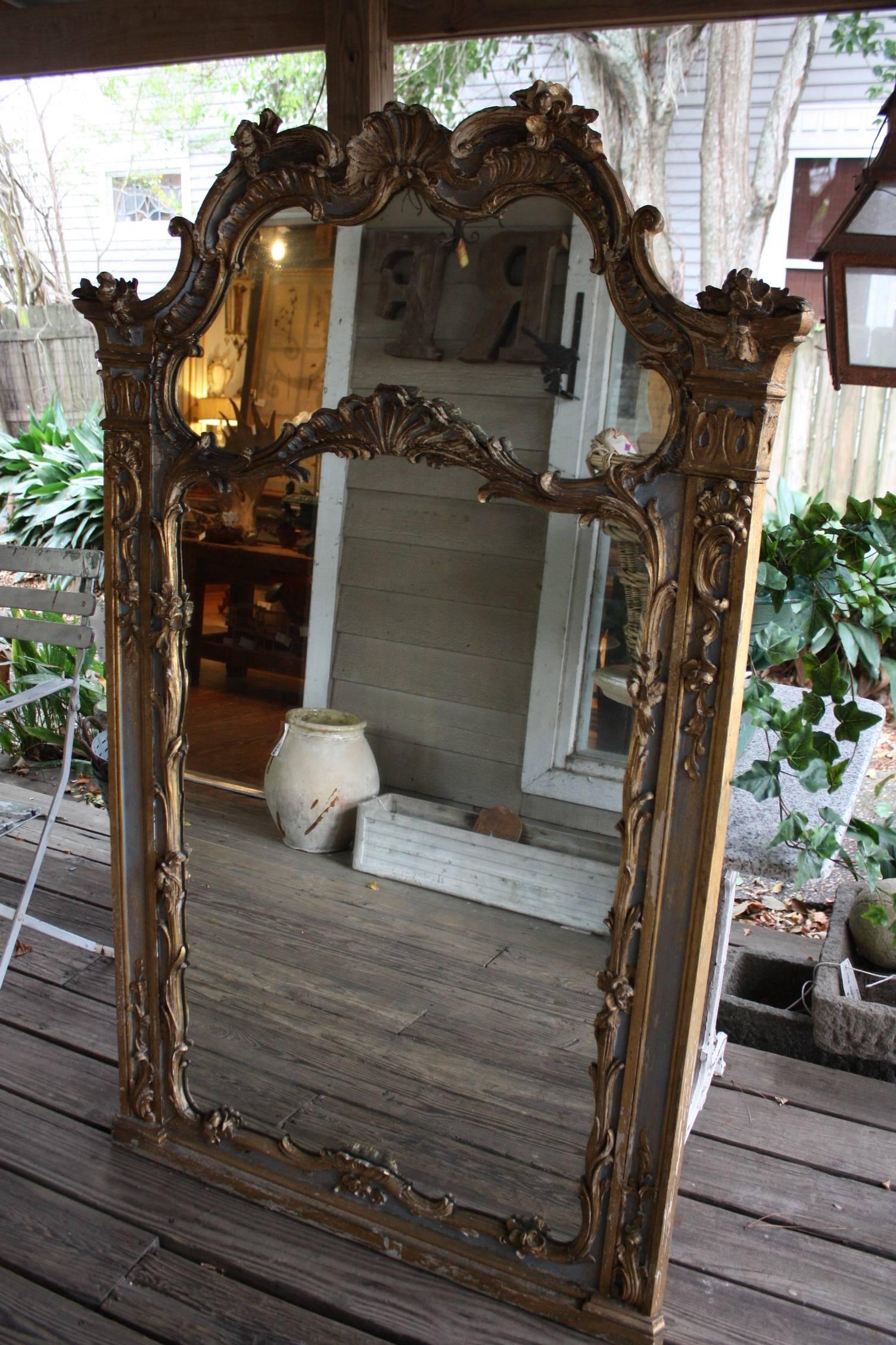 Louis XV Style Painted and Gilt Mirror 3