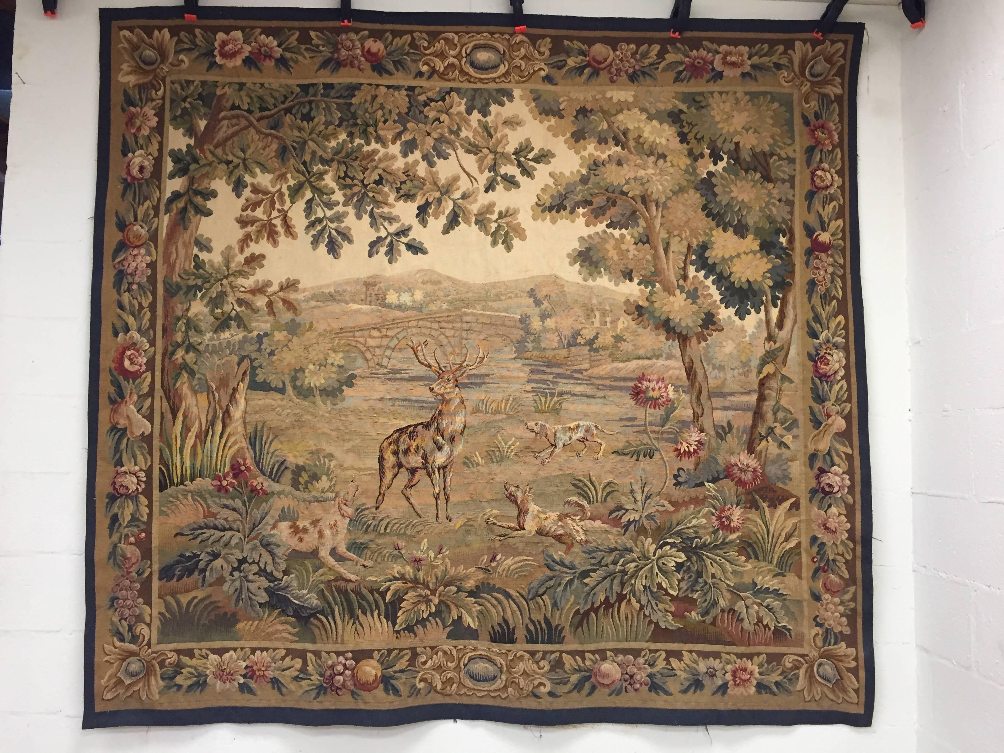 Beautiful Antique Aubusson Tapestry 2