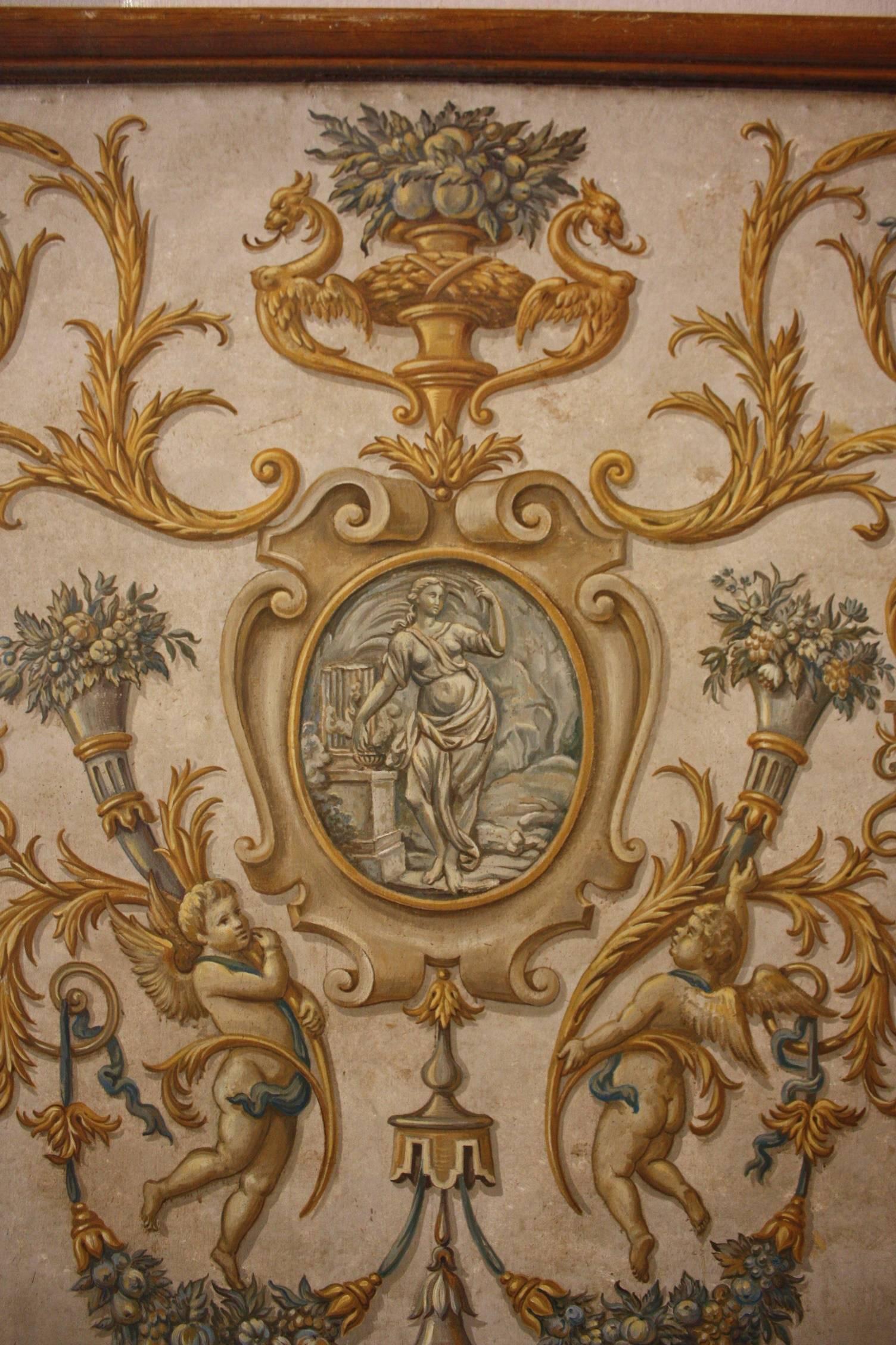 18th Century French Painted Panels - Only 1 Left In Good Condition In Fairhope, AL