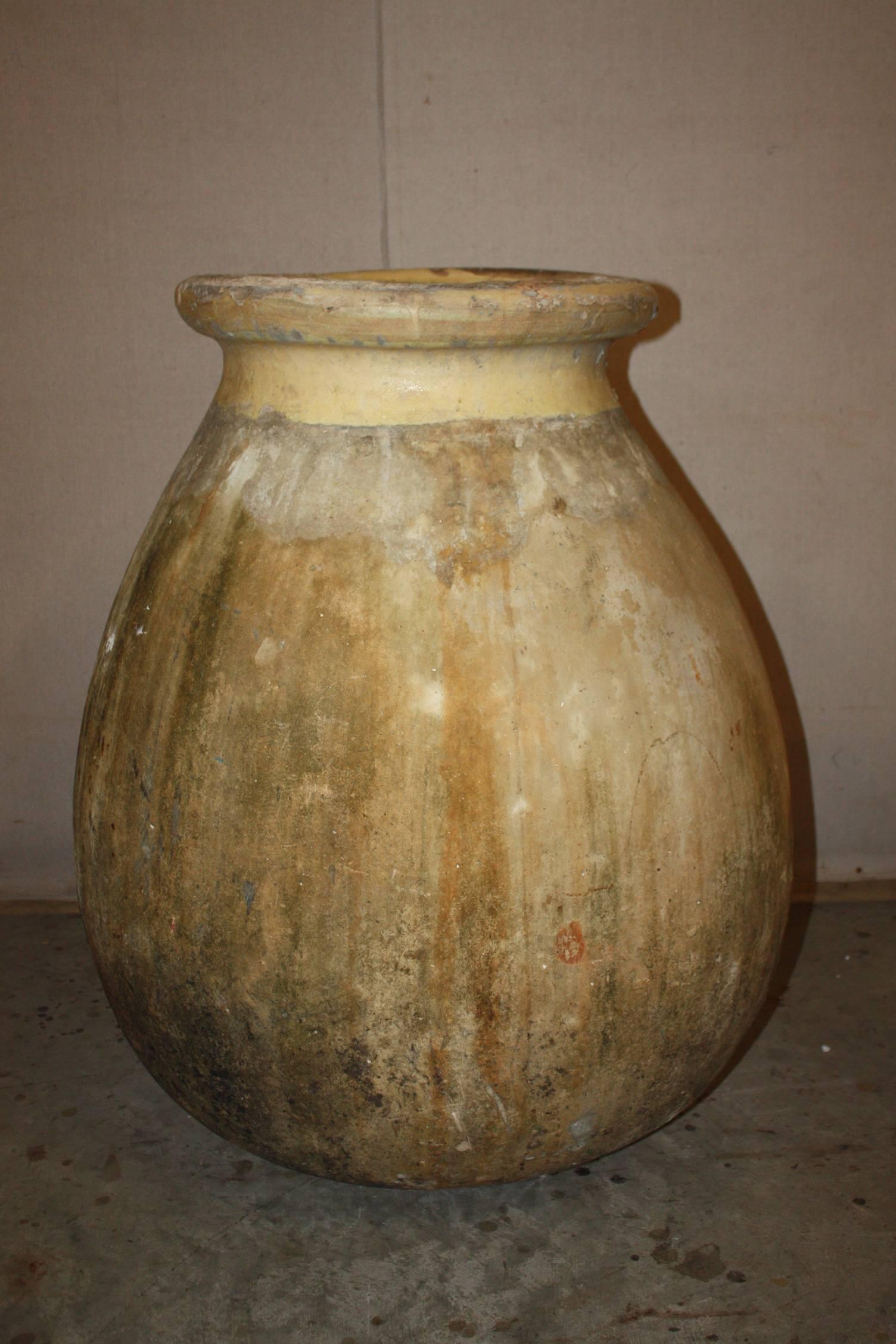 Early 19th Century Large French Biot Olive Jar 1