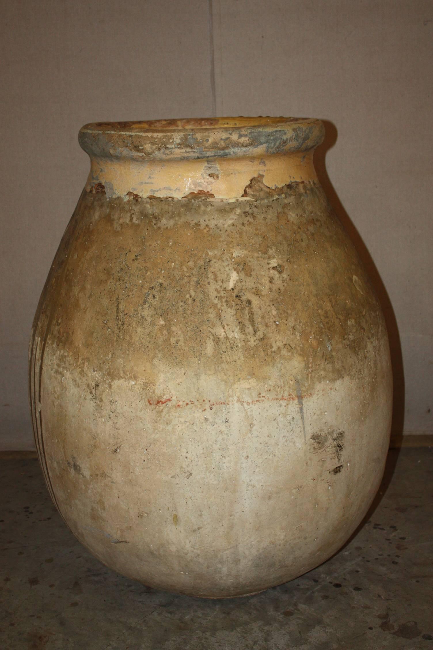 Early 19th Century French Provincial Biot Olive Jar 2