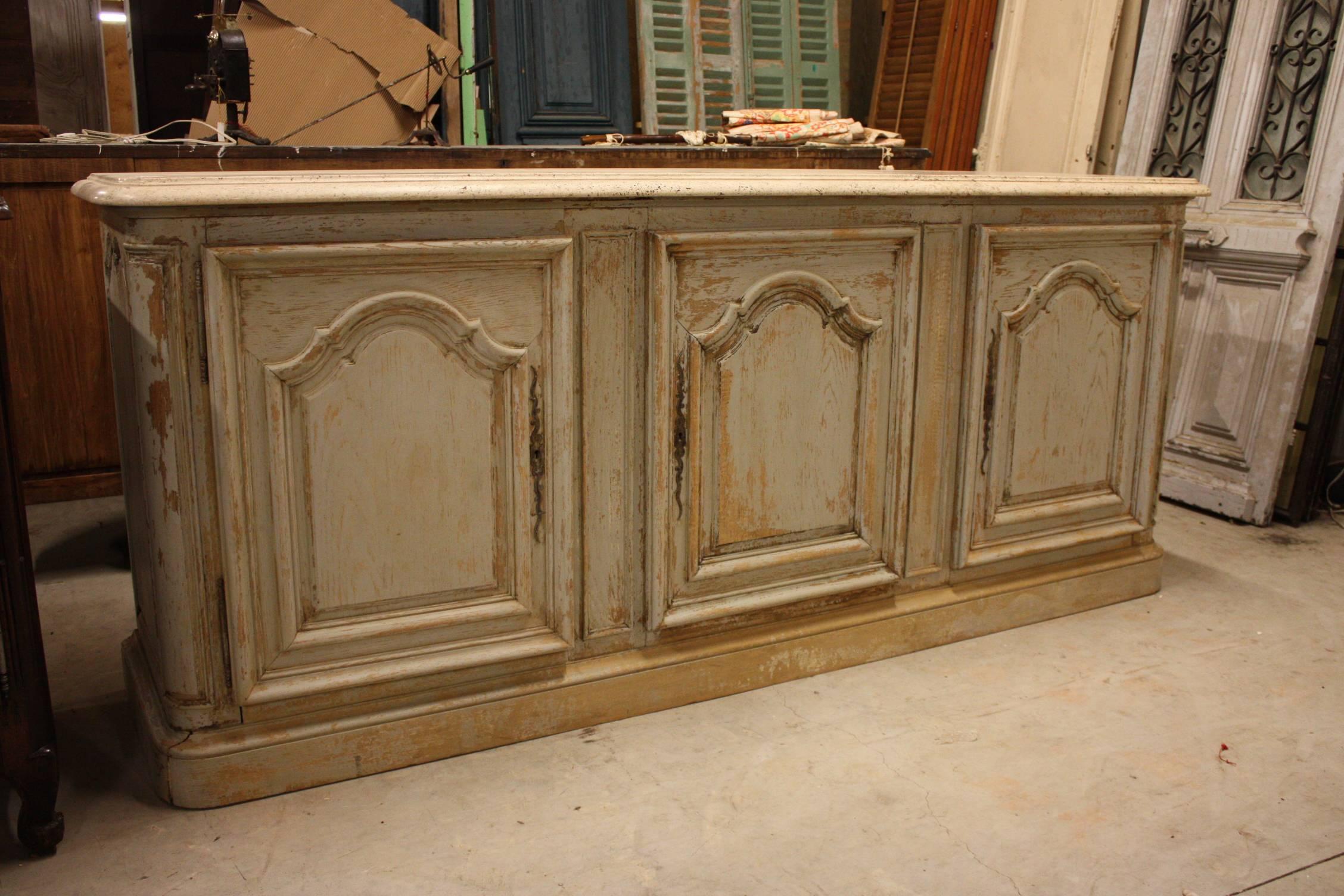 Louis XV Style Painted Enfilade with Marble Top 6