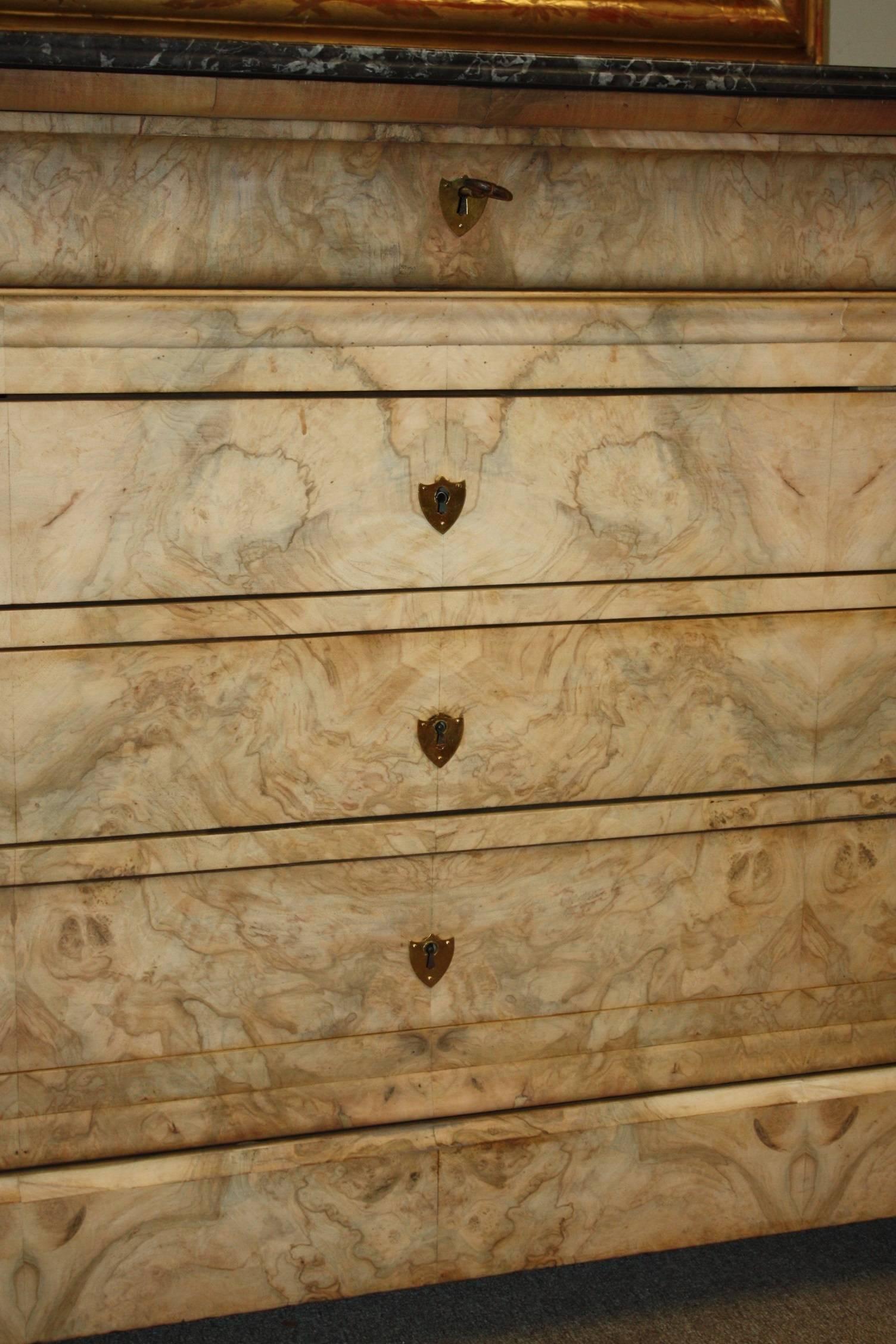 French Bleached Walnut Louis Phillipe Dresser In Good Condition In Fairhope, AL