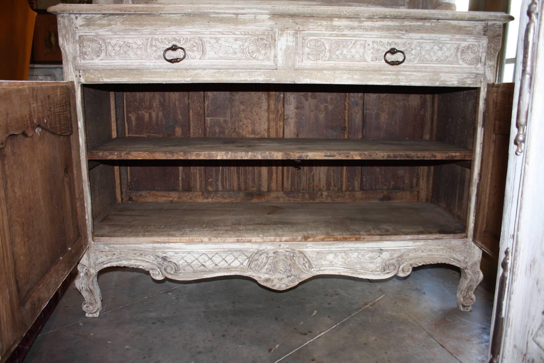 Washed or Bleached French Vaisselier or Cabinet/Bookcase 4