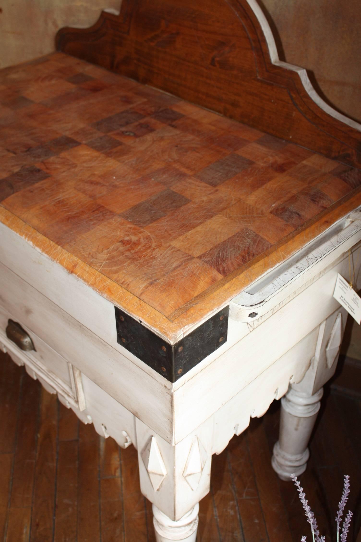 French Chopping or Butchers Block Table In Good Condition In Fairhope, AL