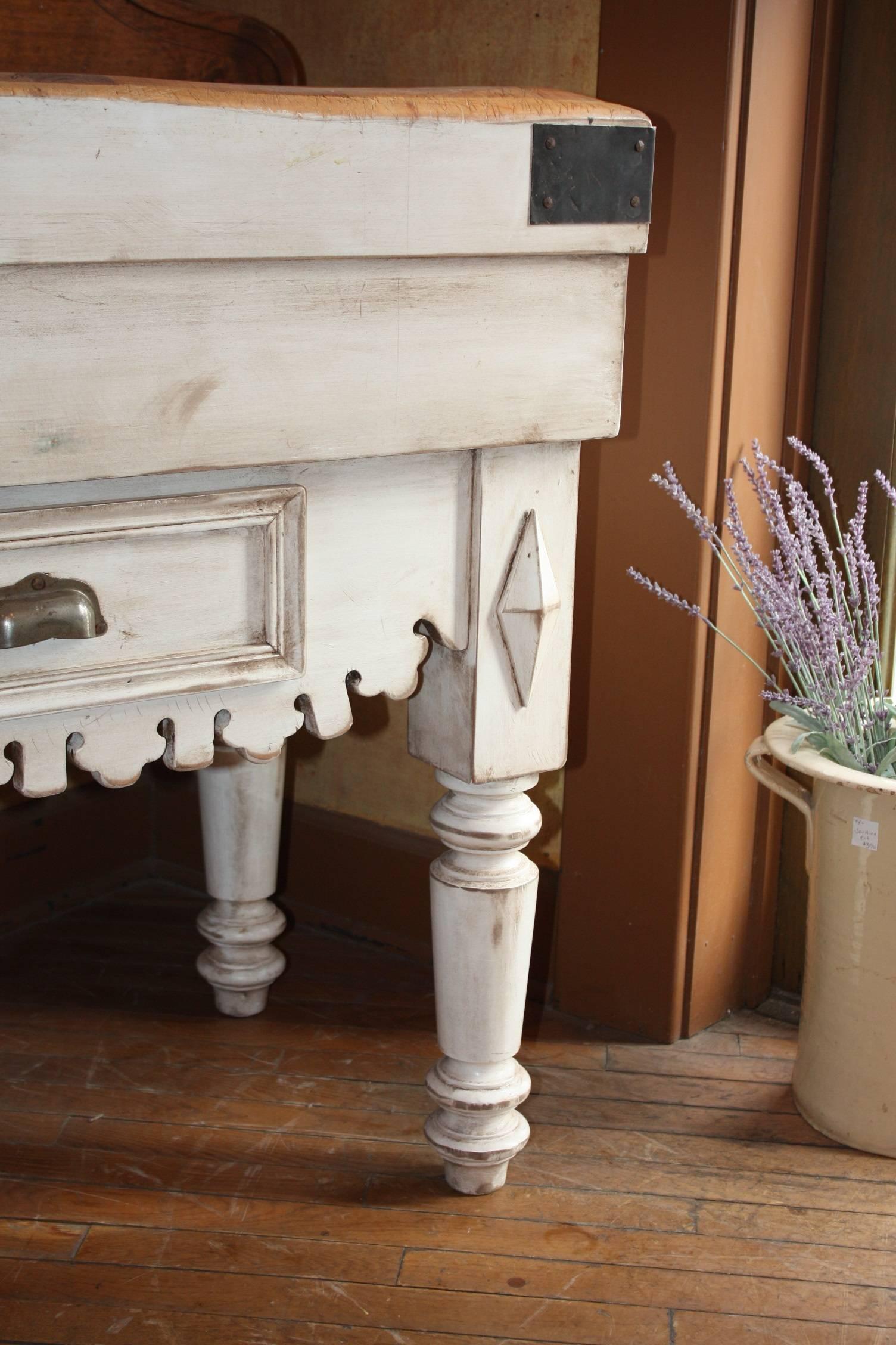 French Chopping or Butchers Block Table 1