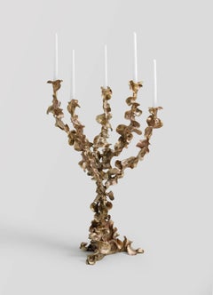 Brass Candelabra, Saffron Tall in Brass, Viya by Vikram Goyal