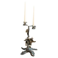 Glory Lily Candle Holder Medium in Brass & Precious Stone, Viya by Vikram Goyal
