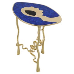 Grande table d'appoint Nazar en laiton et pierre semi-précieuse Viya de Vikram Goyal