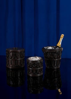 Manipur Ice Bucket Large in Brass & Cane, Viya By Vikram Goyal