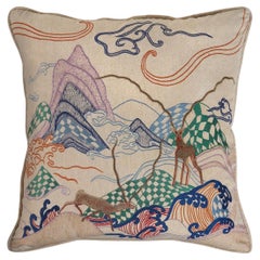 Dreamscape Blackbuck Multicolor Embroidered Cushion Large, Viya By Vikram Goyal