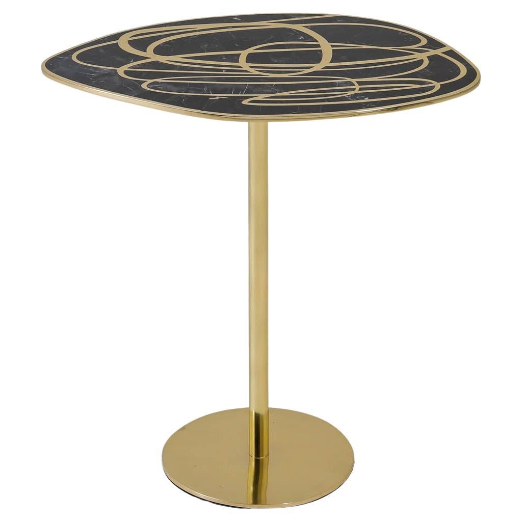 Chita Side Table in Brass & Semi Precious Stone, Viya by Vikram Goyal For Sale