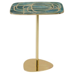 Neli Side Table in Brass & Semi Precious Stone, Viya by Vikram Goyal
