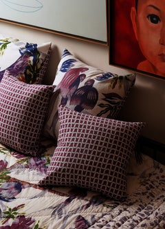 Baum voller Papageien Pflaume Kissenbezug 18 "x18", Viya von Vikram Goyal