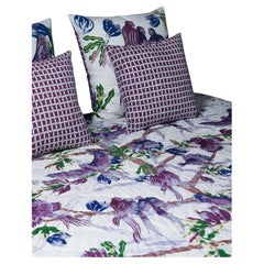 Tree Full of Parrots Plum Single Quilt, Viya By Vikram Goyal