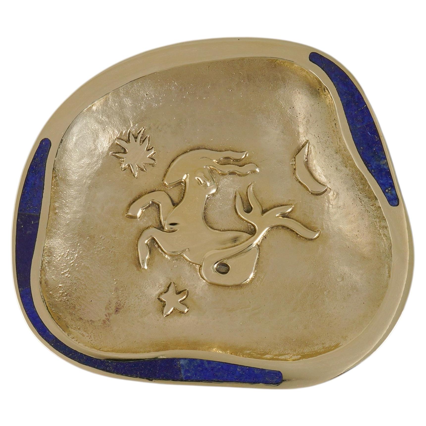 Capricorn Trinket Tray in Brass with Semi Precious, Viya by Vikram Goyal