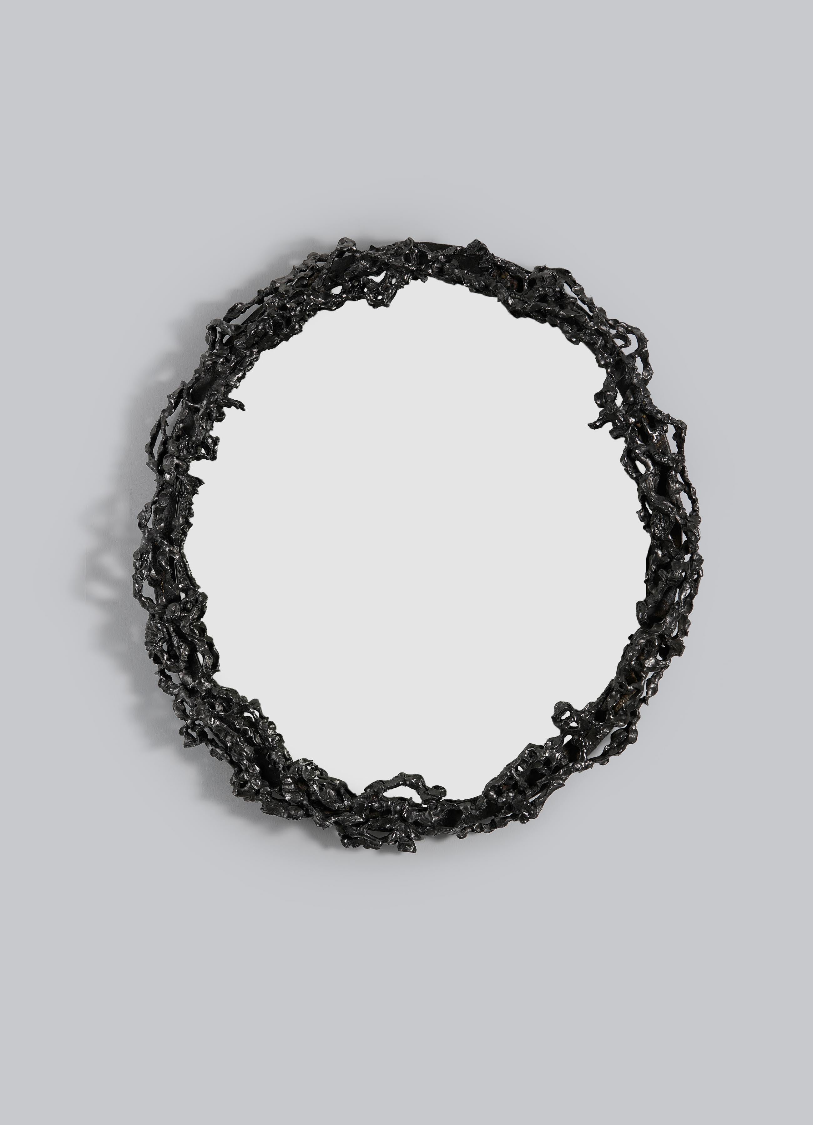 Andaman Mirror Round in Brass, Viya by Vikram Goyal For Sale