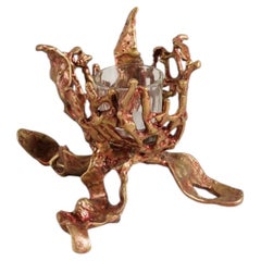 Spring in Kashmir Tea Light Holder Small in Brass, Viya by Vikram Goyal