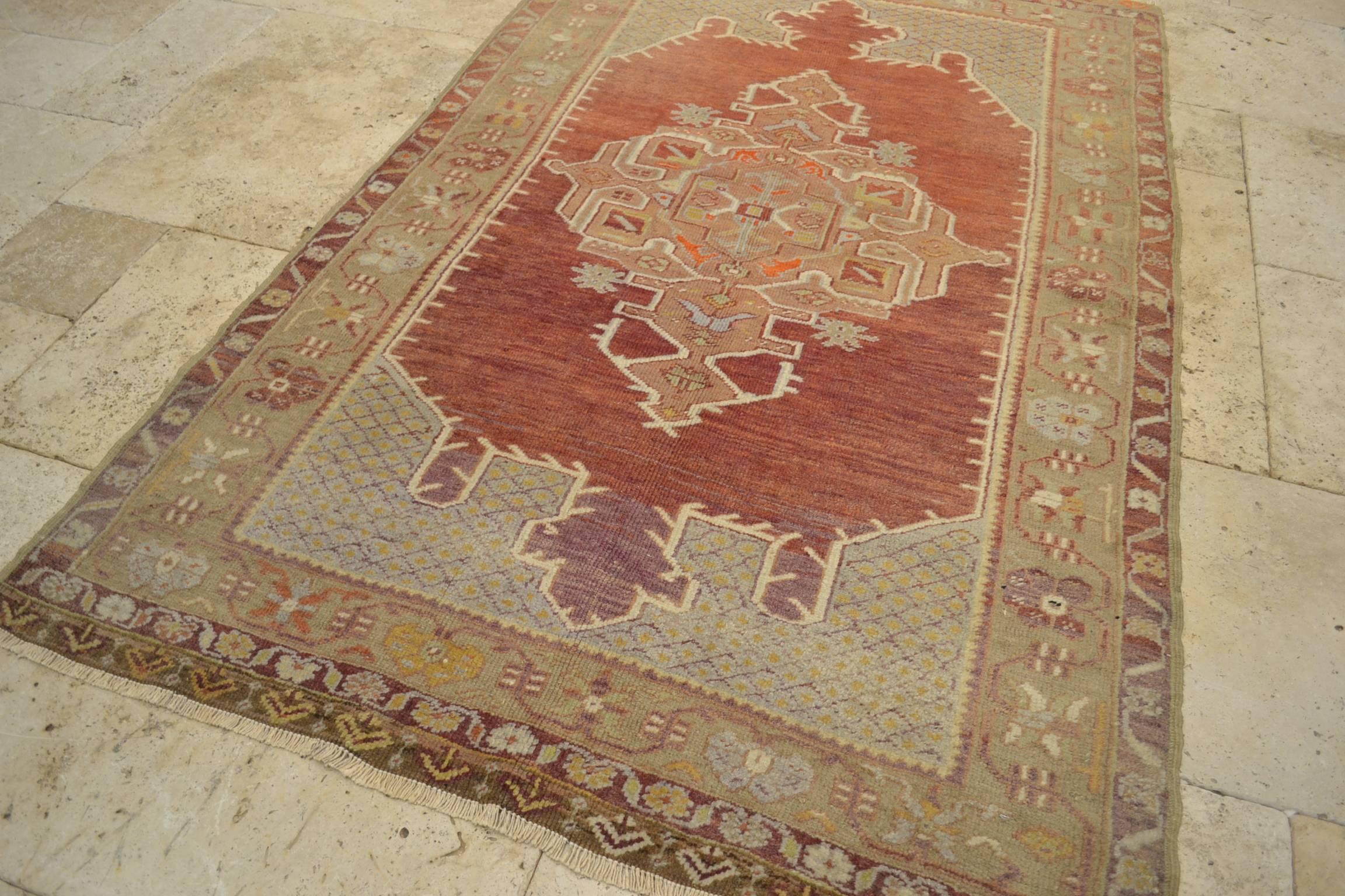 Vintage Oushak carpet, with Subtle muted colors