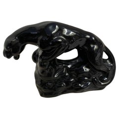 Pantera Negra Gato Ceramica Retroiluminacion Siglo Medio Escritorio Lampara TV