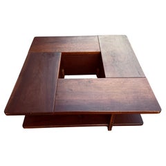 Mid Century Square Coffee Table w/Center Cut-Out