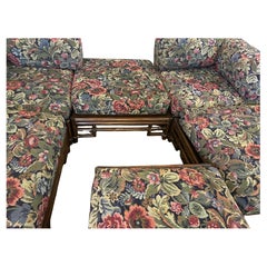 Ficks Reed Bamboo Rattan Modular Sectional Corner Chairs Chaise Couch Footstool