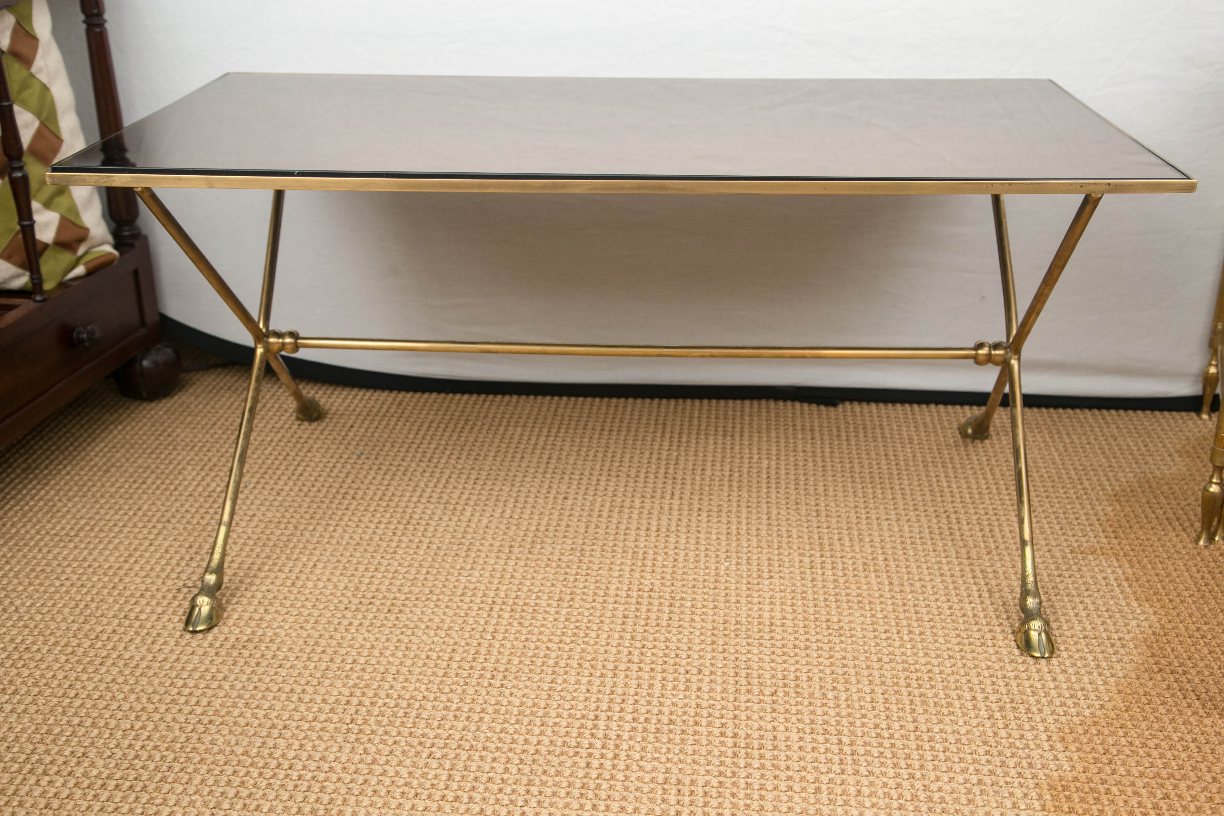French Brass Cocktail Table in the Manner of Maison Jansen, 1950s