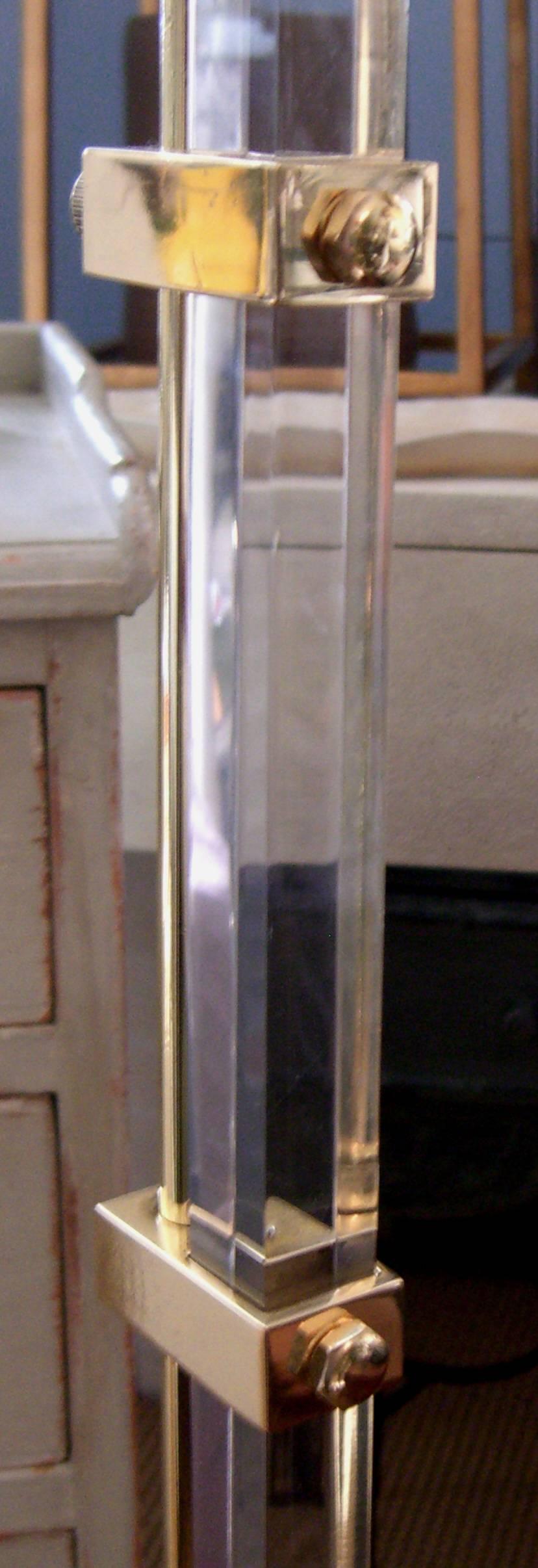 American Mid-Century Brass and Lucite Bauer Pharmacy Floor Lamp