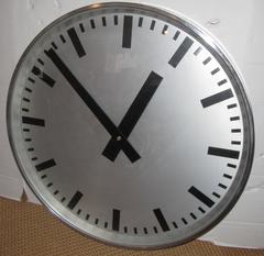 Large Swiss 1940s Industrial Wall Clock
