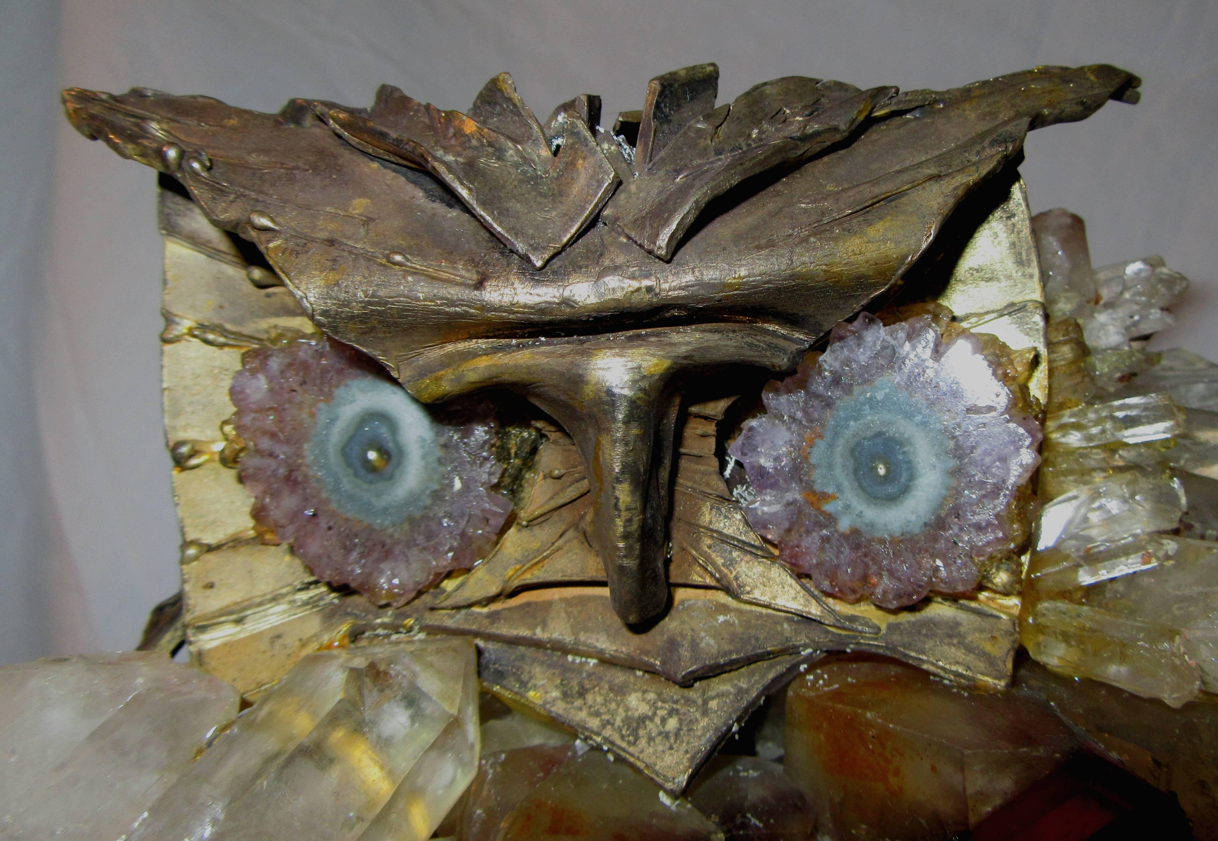 Brutalist Owl Sculpture Attributed to French Sculptor Claude Barbat In Excellent Condition In Mt Kisco, NY
