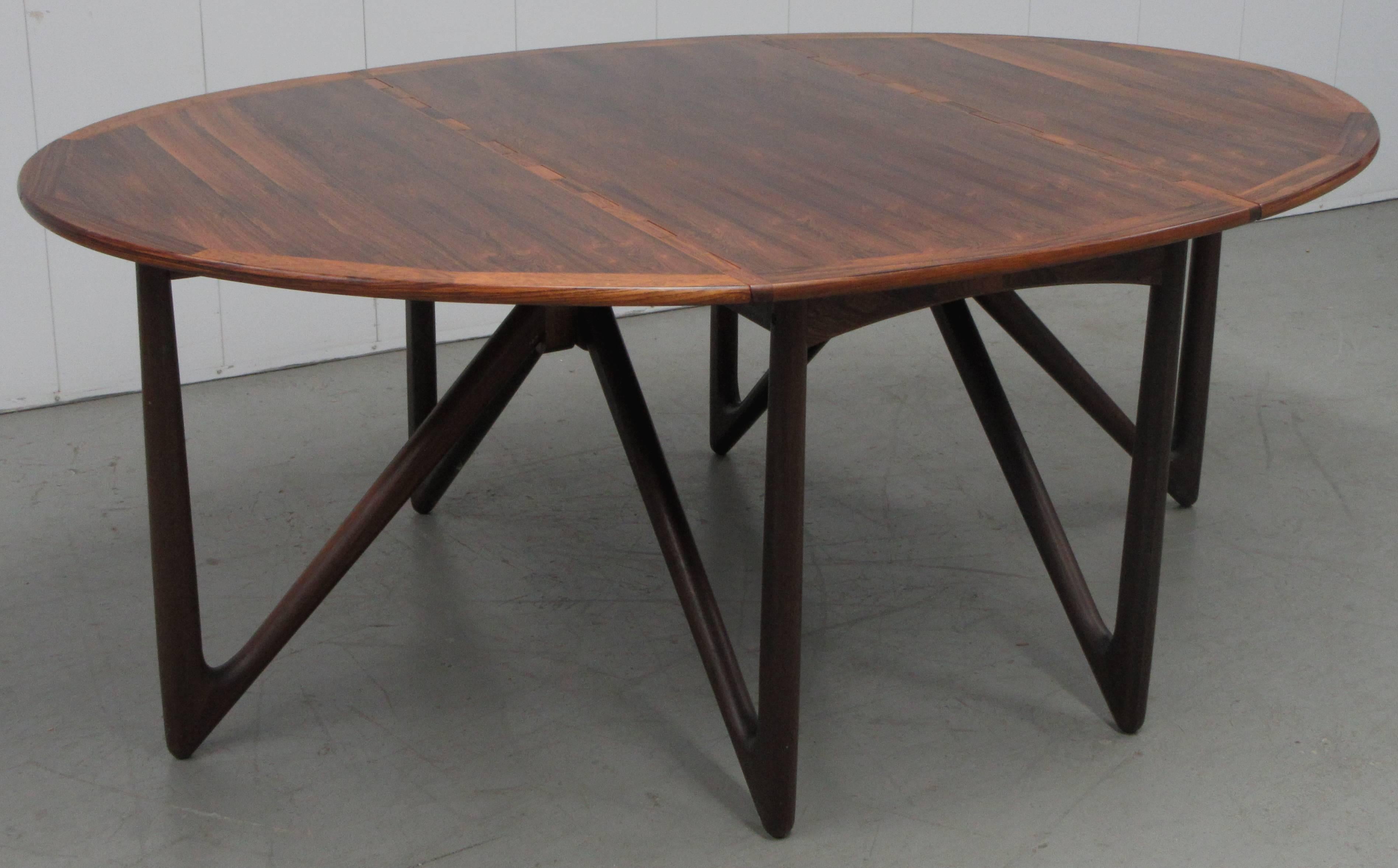 Scandinavian Modern Kurt Østervig Rosewood Drop-Leaf Table