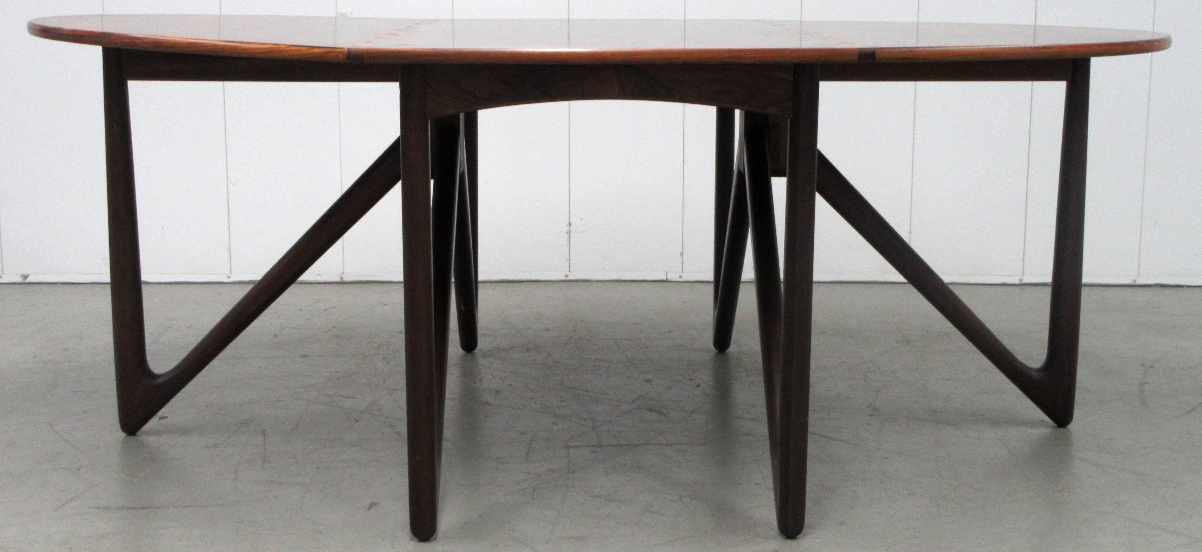 Danish Kurt Østervig Rosewood Drop-Leaf Table