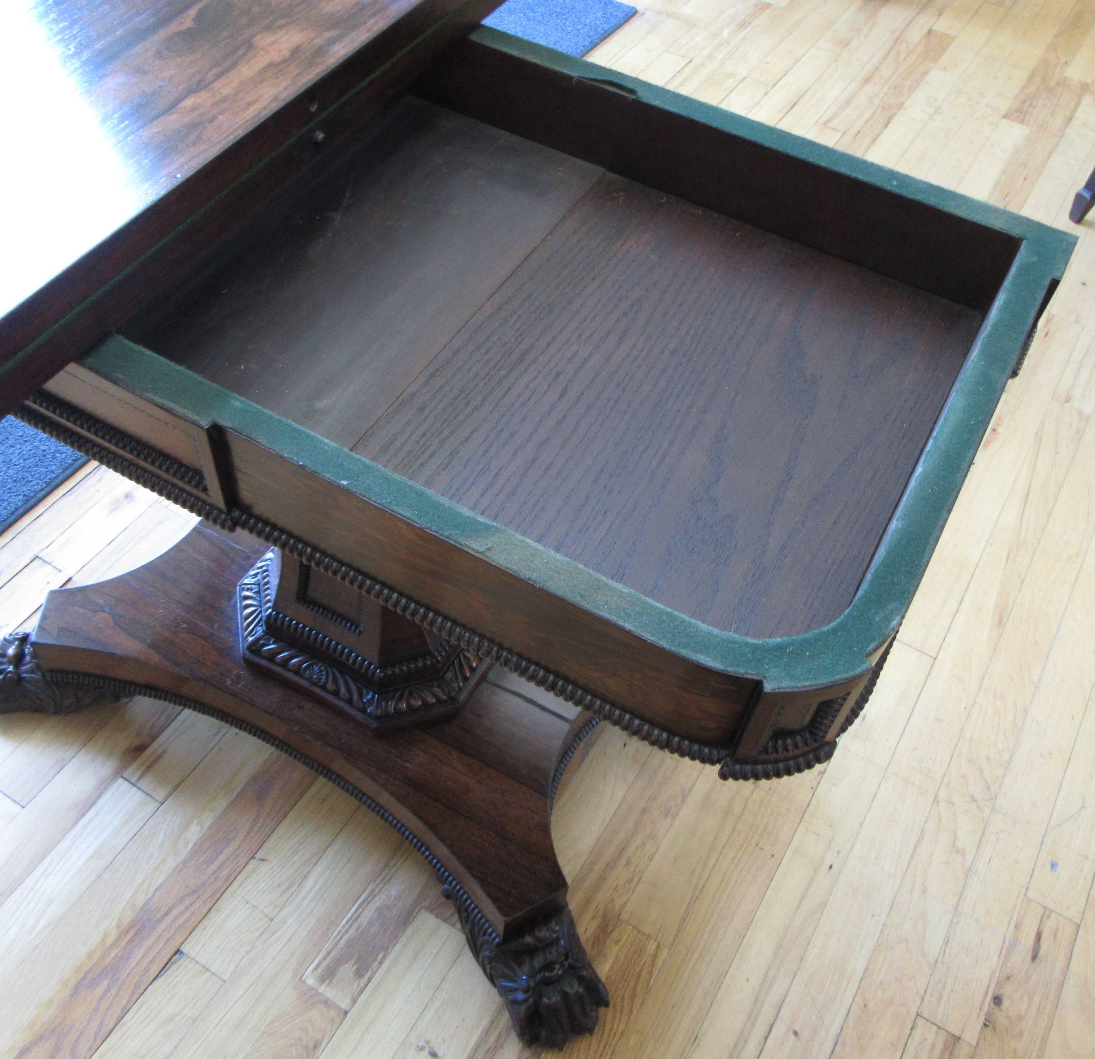 Pair of English Regency Period Rosewood Game Tables For Sale 1