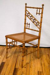 Bird's-Eye Maple Faux Bamboo Dressing Table and Chair by R.J. Horner & Co
